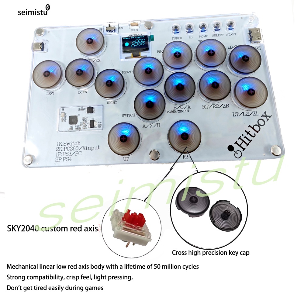 Hitbox Arcade Joystick Fightstick For Pc/Android Wasd Hitbox Keyboard Fighting Stick Controller For