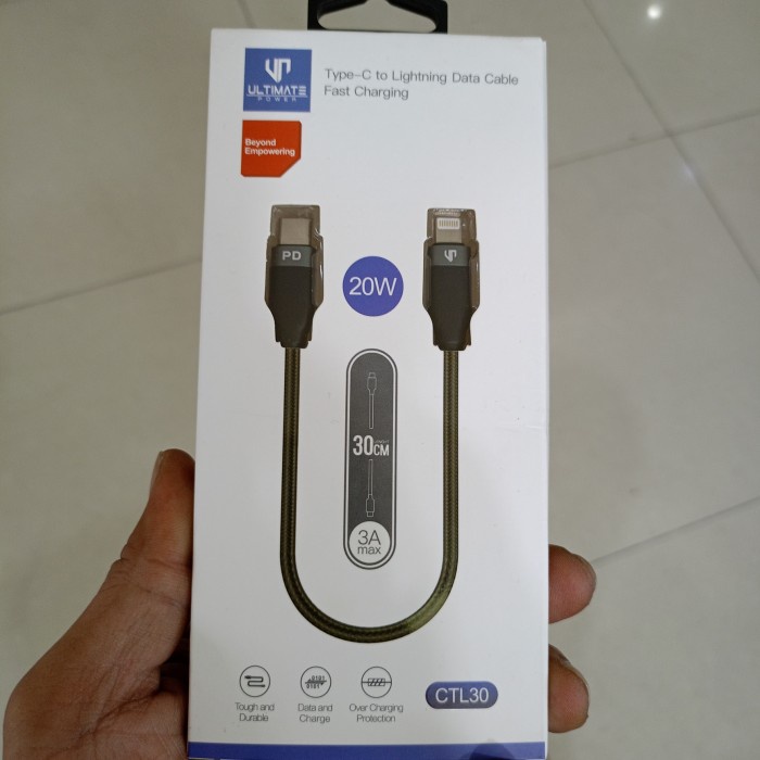 TOP ULTIMATE POWER KABEL C TO LIGHTNING 30CM 20W -