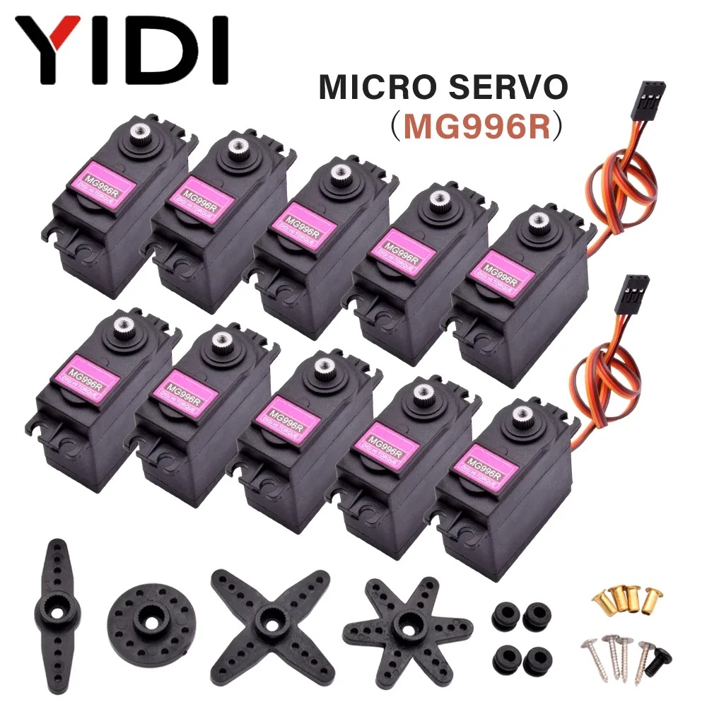 2/4Pcs Mg996R Jr Steering Rotation Servo Motor 180 360 Mg 996 High Speed Torque Metal Gear For Rc