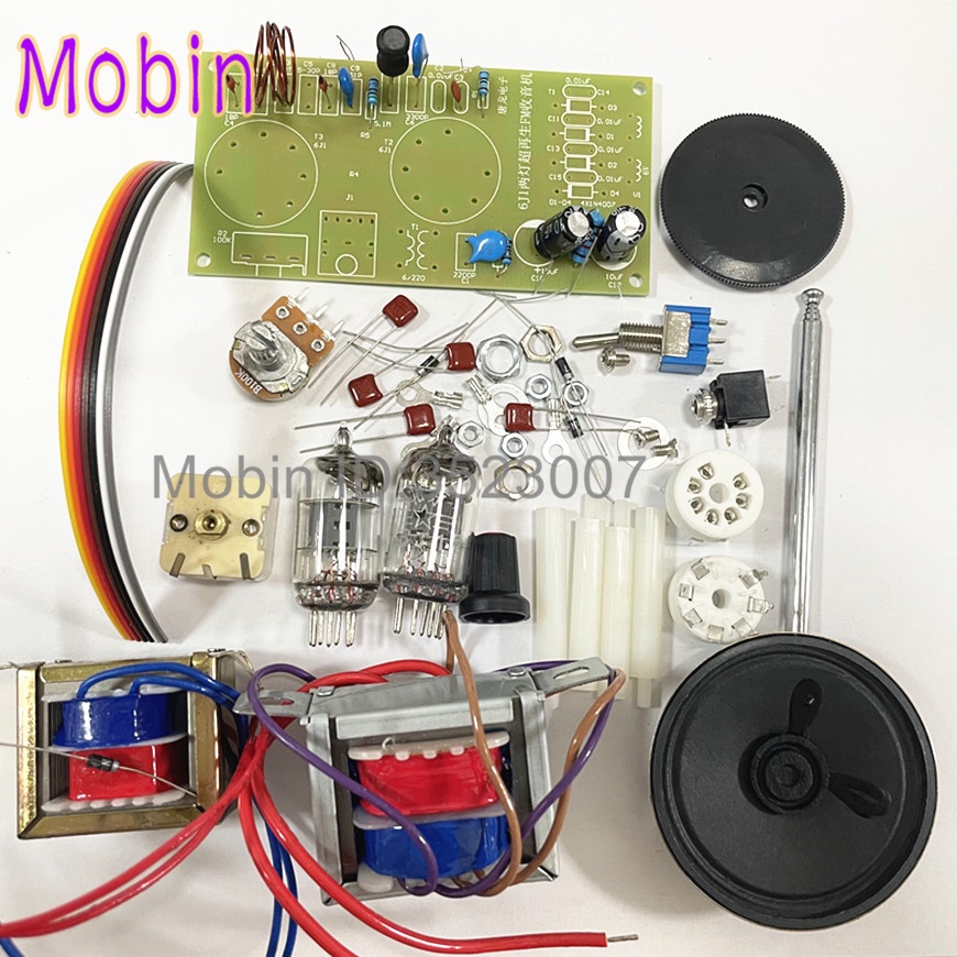 1Pcs/Lot 6J1+6J1 Fm Radio Kit Tube Super Regenerative Two Lamp Fm Radio Diy Best Quality
