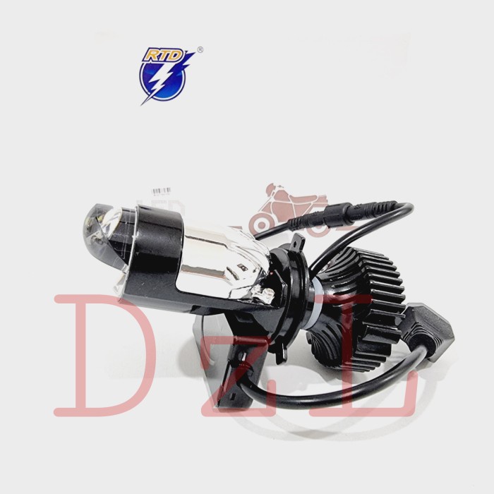 Lampu utama led rtd m01x mini projector h4 projie cut off motor mobil