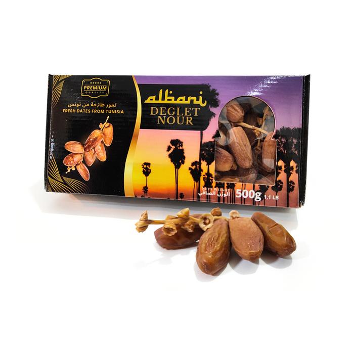 

Kurma Tangkai Albani 500gr Tunisia Deglet Nour Dates