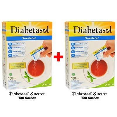 

Diabetasol gula Sweetener Sachet 200 Sachet (nol kalori) 1 pack