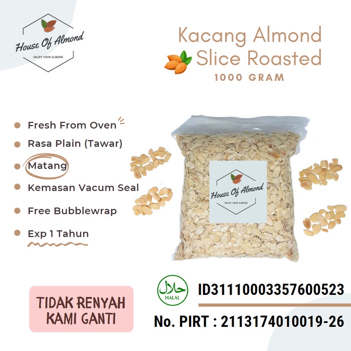 

Kacang Almond Slice Panggang (roasted/oven) 1kg