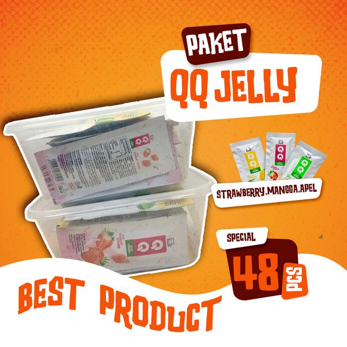

48 Pcs QQ Jelly Permen Aneka Rasa Yoghurt, Stroberi, Mangga, Apel - Kikoya Food Jeli Terlaris Halal