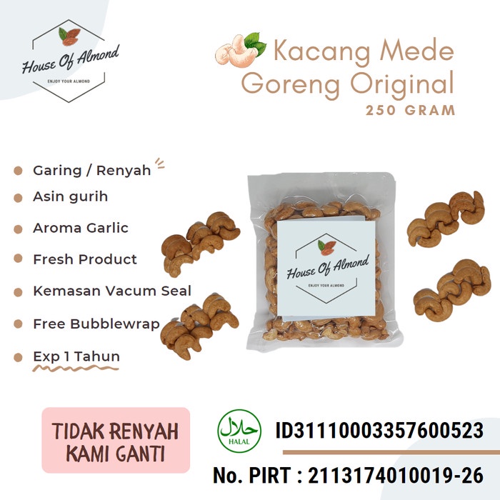 

Kacang Mede Original 250gr