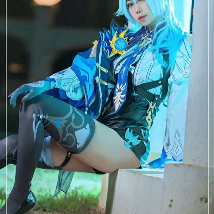 PREMIUM Ready Eula fullset wig shoes costume cosplay genshin impact