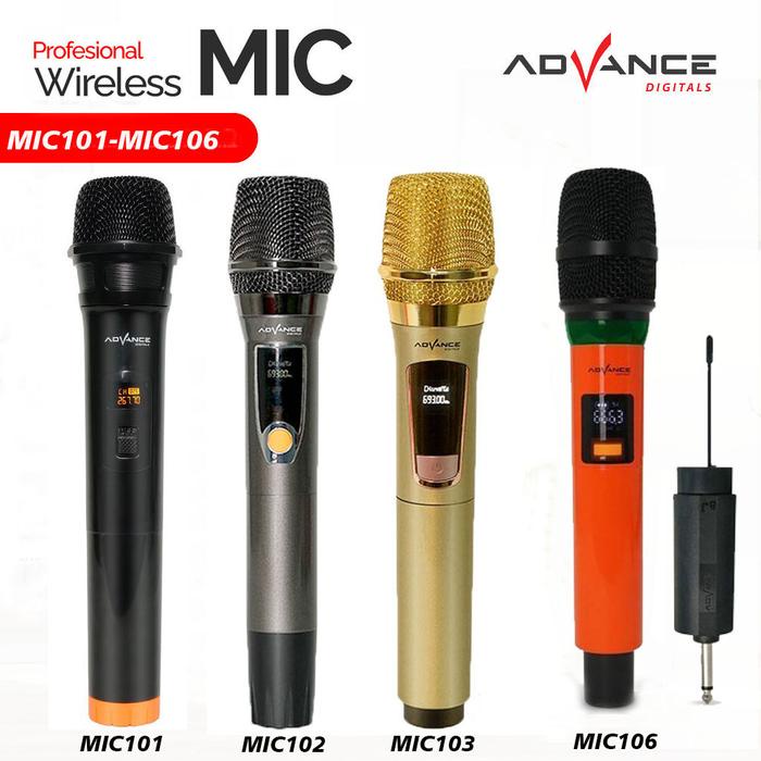PREMIUM Advance Mic Karaoke Mikrofon Original Wireless Bluetooth Mic 101-MIC106 Microphone