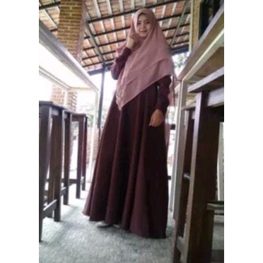 New Gamis Polos Coklat Tua-Gamis Syari Polos Coklat Tua Premium-Gamis Herm Readyy