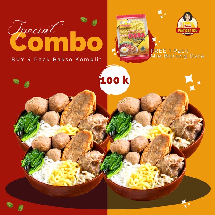 

Sale Terbatas Paket Special Combo 4 Bakso Komplit Bakso Warisan Ibu Aman