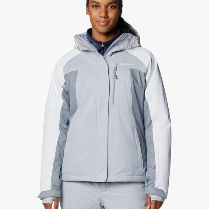 COLUMBIA WOMEN'S ALPINE ACTION OMNI HEAT WHITE GREY JAKET WINTER HIKING TREKKING TRAVELING ORIGINAL