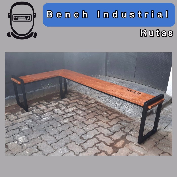 Terbaru Rutas Bench Industrial / Bangku Taman / Kursi Cafe Kayu Besi Outdoor