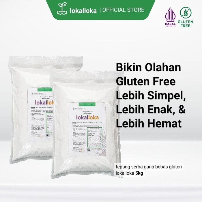 

tepung serba guna bebas gluten lokalloka 5 kg pengganti terigu