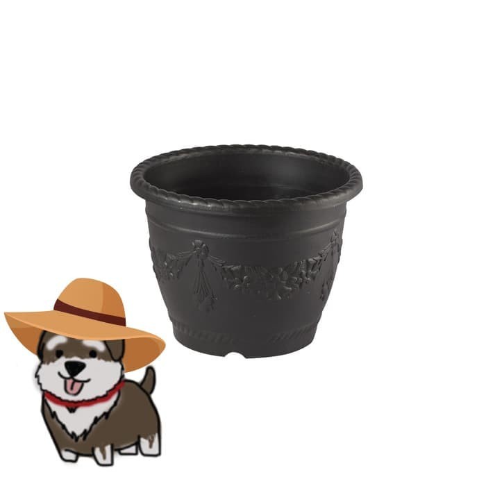 Pot Tanaman / Pot Bunga Hitam 60 cm - Glory