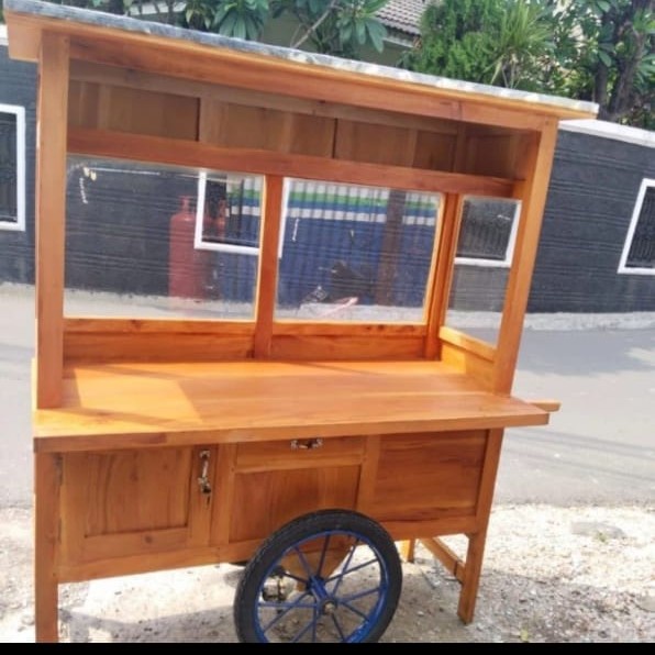 gerobak usaha gorengan,rujak , sate