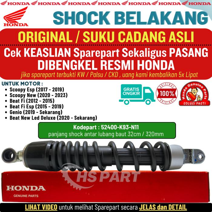 Shock Shockbreaker Belakang Scoopy Fi 2017 2018 2019 2020 2021 2022 2023 Original AHM Honda