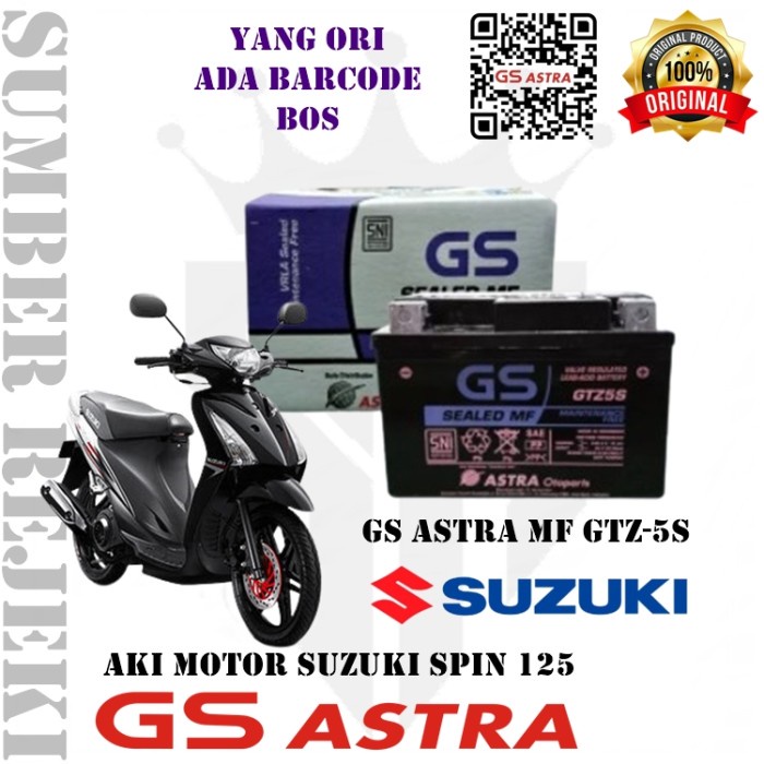 Aki Motor Suzuki Spin GS ASTRA MF GTZ-5S GTZ5S Aki Kering 3.5Ah 12V