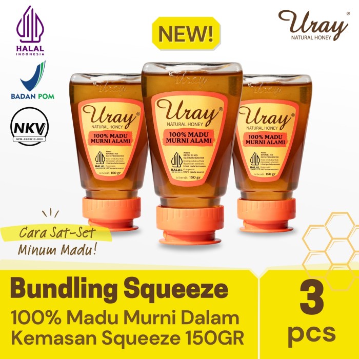 

Promo Terbatas Bundling 3 Pcs Madu Uray Squeeze - 100% Madu Murni 150Gr Aman
