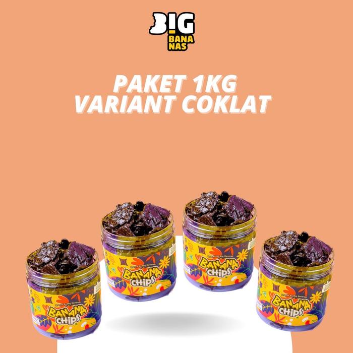 

JTTOP" PAKET 1KG/4 CUP KERIPIK PISANG COKLAT . BIGBANANAS