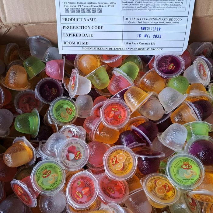 

JTTOP" JELY 1KG (65 - 66 PCS) FREE PACKING KARDUS INACO JELLY FOOD