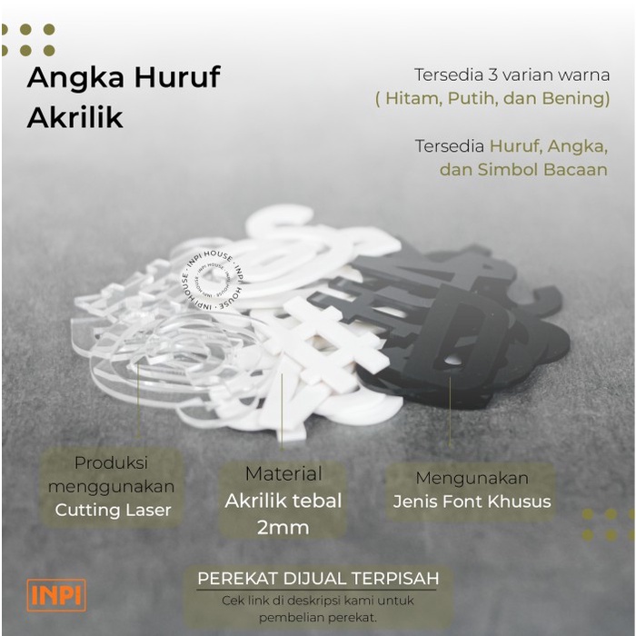 

MURAH Angka Huruf Akrilik 10 cm - INPI
