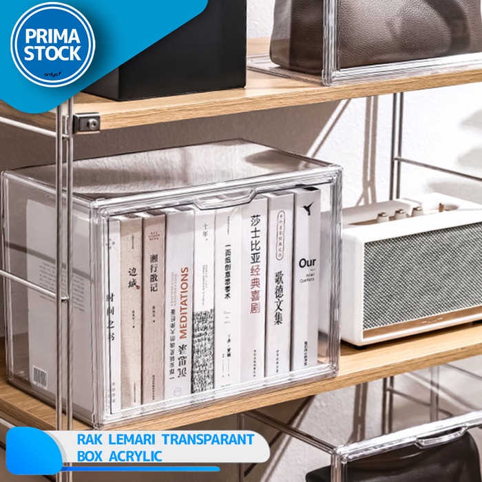 

TERJAMIN Kotak Sepatu Tas Buku Akrilik Acrylic Shoe Sneakers Bag Storage Box Lemari Rak Transparan
