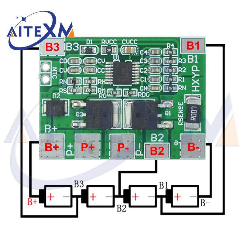 Bms 4S 3.2V /3.7V 8A Lifepo4 Battery Charge Protection Board 12.8V 14.4V 18650 32650 Battery Packs