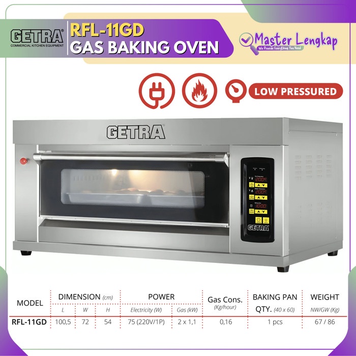 GETRA GAS BAKING OVEN RFL-11GD / RFL11GD / RFL 11 GD / RFL-11-GD