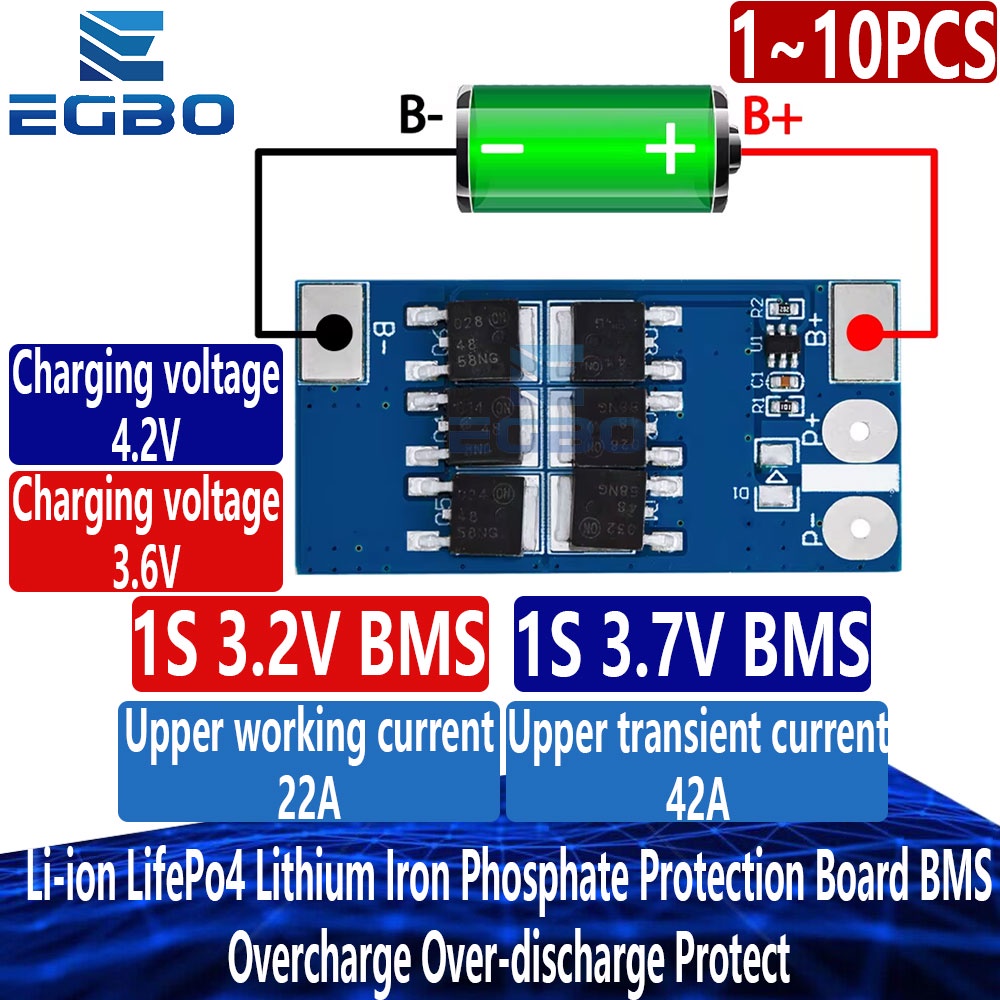 1S 3.2V 3.7V 24A Li-Ion Lifepo4 Lithium Iron Phosphate Protection Board Bms Pcb Pcm Cell Pack