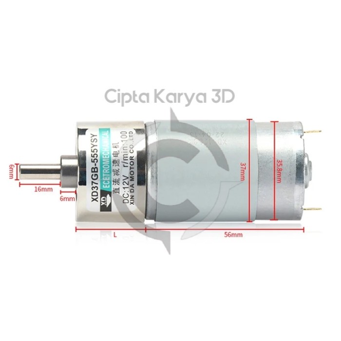 Promo Dinamo Dc Motor Gearbox 12V 24V