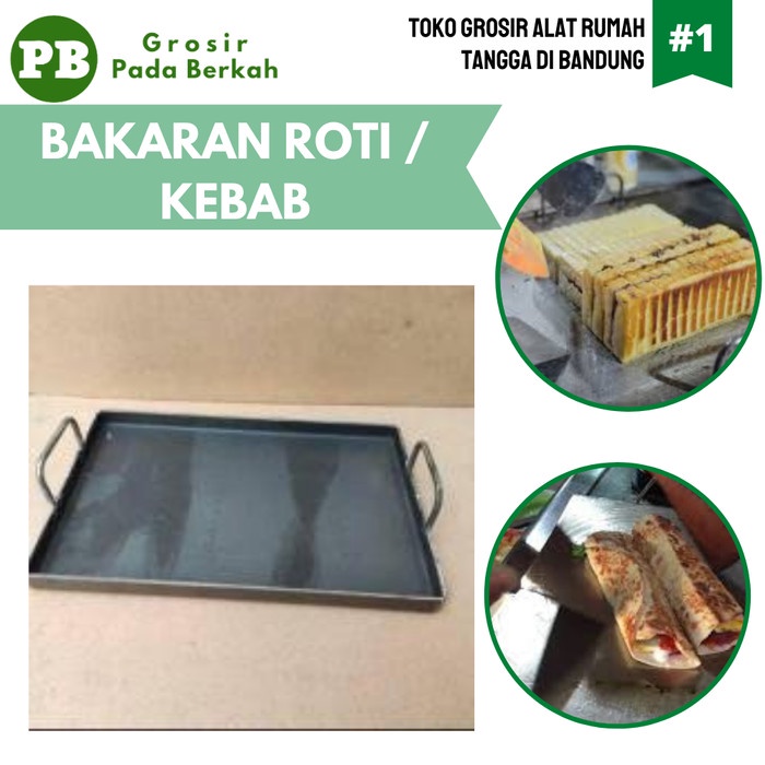 Alat Pemanggang Wajan Plat Roti Bakar Martabak Kebab Panggangan Loyang Cetakan Bakaran - 30x30 tanpa