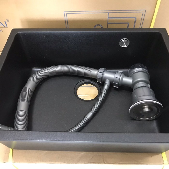 Kitchen Sink Granite Hitam Kossai KG 6146 /Sink Granite Black Series