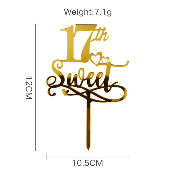 

SALE Cake topper SWEET SEVENTEEN/Hiasan kue AKRILIK SWEET SEVENTEEN