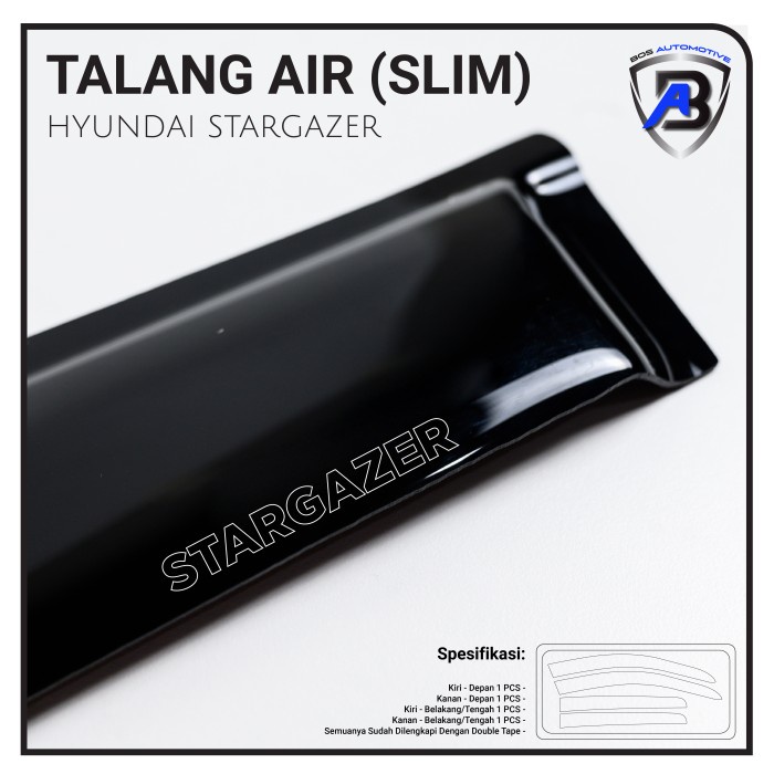 

SPECIAL Talang Air Pintu Mobil Hyundai Stargazer Model Slim Akrilik Hitam