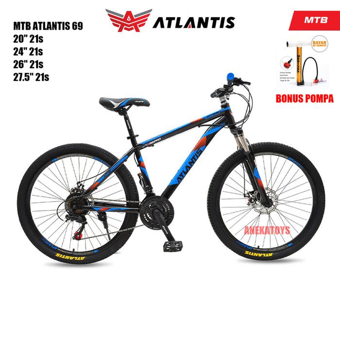 Sepeda Gunung Atlantis Mtb 24/26/27.5 Inch Mtb 21S Remaja Dewasa #Gratisongkir