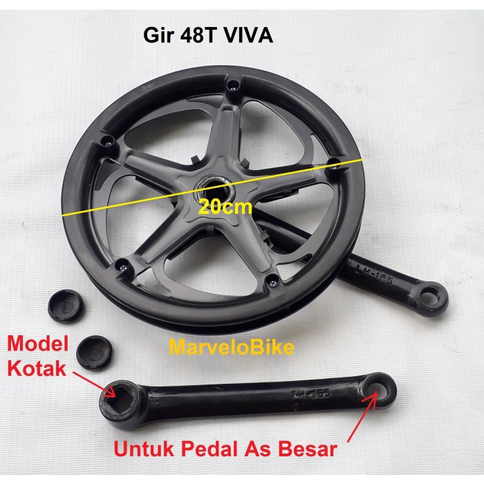 Crank Gir Sepeda Lipat Bmx Fixie Mini 48T Viva Single Speed #Gratisongkir