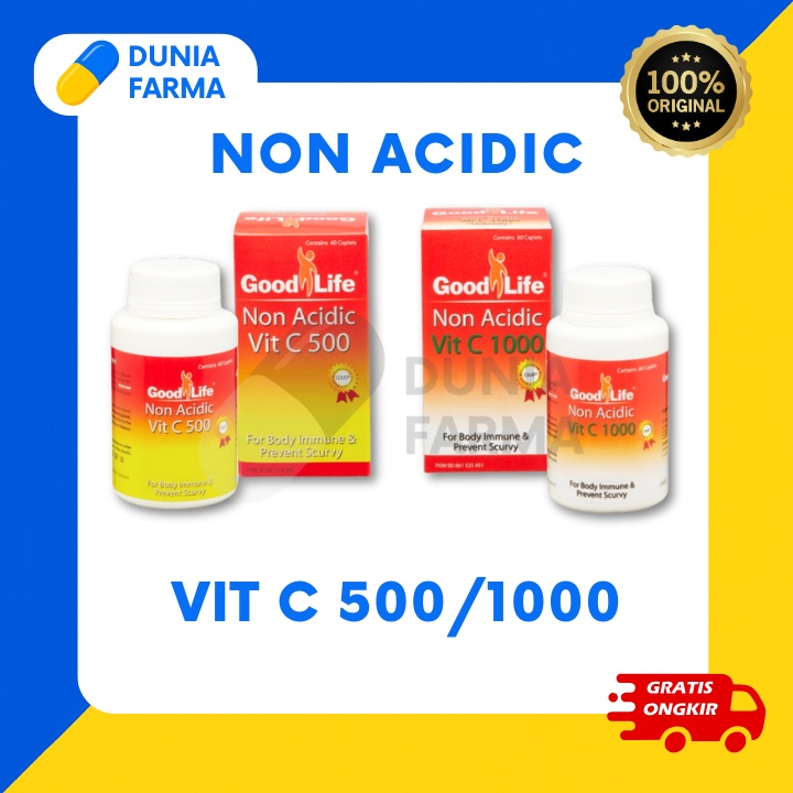 Good Life Non-Acidic Vit C 500 mg 1000 mg | Goodlife Non Acidic Vit C500 C1000 | Suplemen Vitamin C 