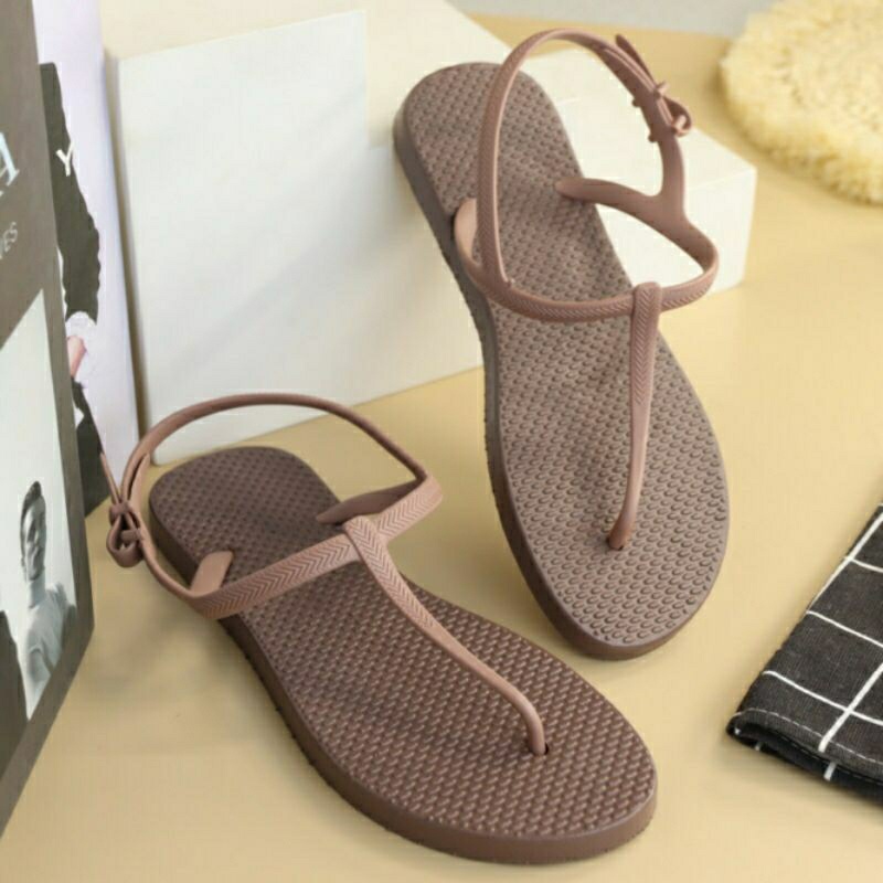 Sale (Vannesa) Sandal Jepit Cewek Original Boloni Art. Vanessa Pcu / Semi Karet Slingback Strappy