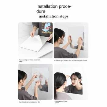 

CUCI GUDANG Cermin Tempel Akrilik DIY Bathroom Mirror Wall Waterproof 13x20cm