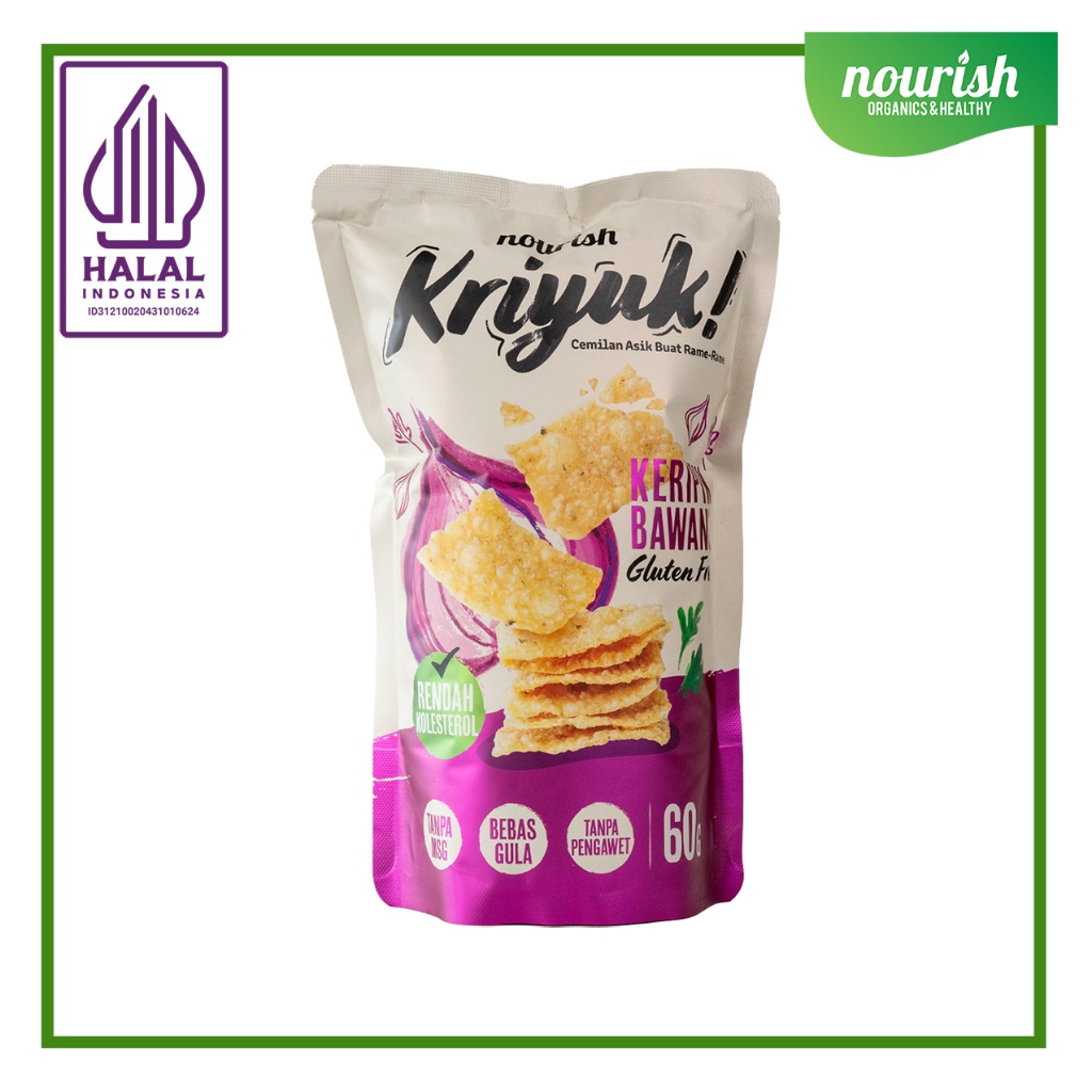 

KRIYUK! Keripik Bawang Gluten Free Rendah Kolesterol, NO MSG 60gr WE!
