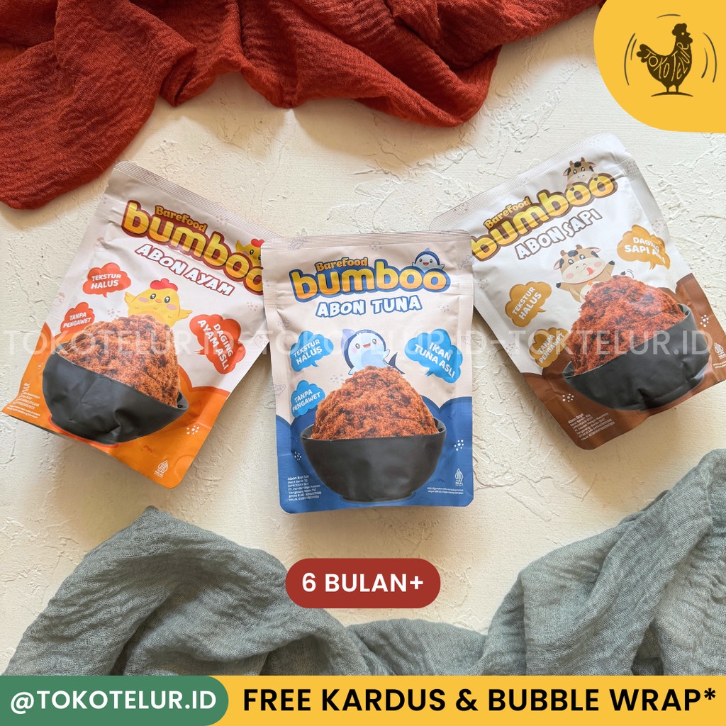 

BUMBOO - Abon Asli Ayam, Sapi & Tuna NO MSG Makanan Snack MPASI Anak Bayi WE!