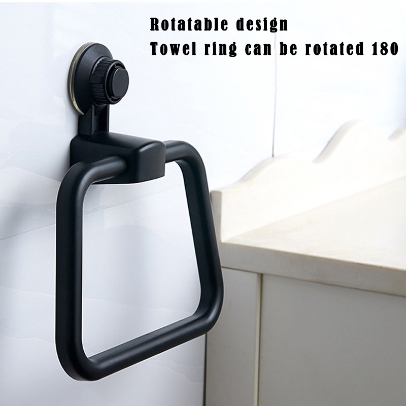Non-Perforated Towel Hanger Bathroom Hand Washcloth Hanger Toilet Metal Ellipse Towel Holder