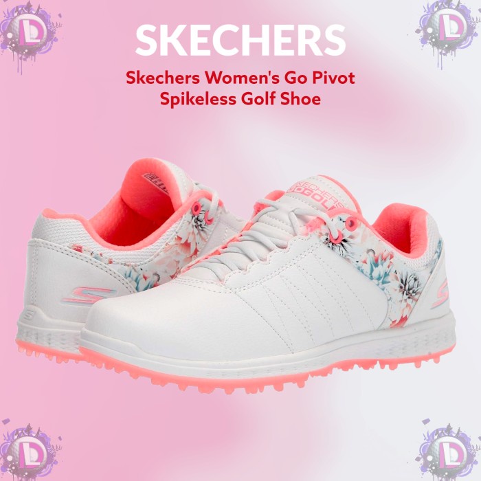 Sepatu Golf Skechers Go Golf Pivot Spikeless Wanita Original