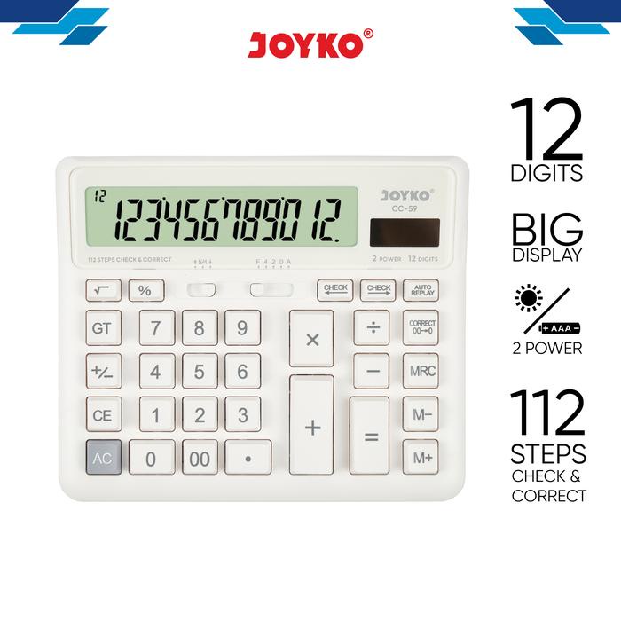 

Terlaris Calculator Kalkulator Joyko CC-59 12 Digits Check Correct