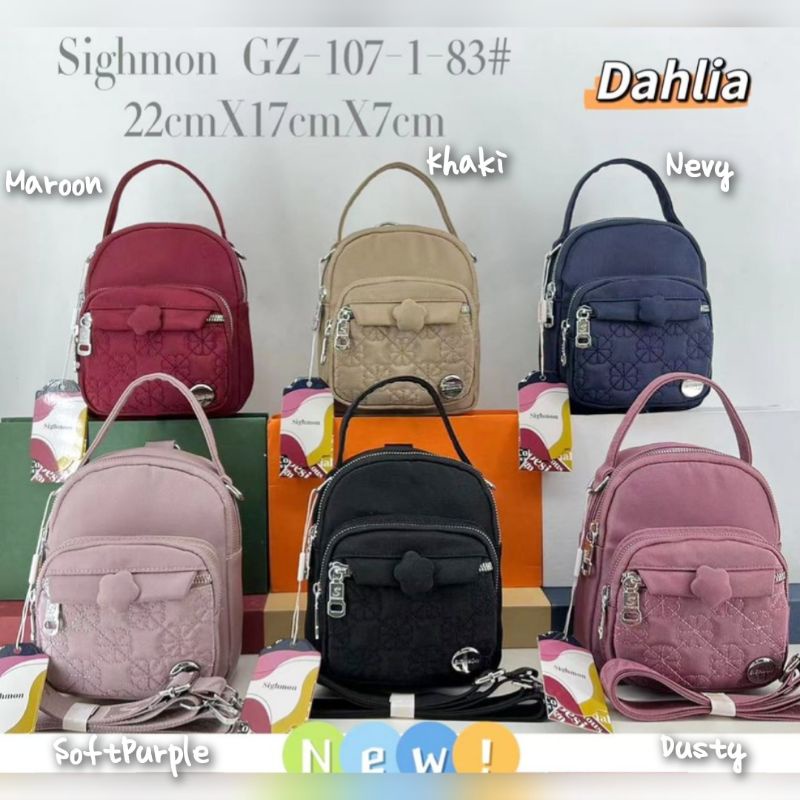 TAS WANITA ORI SIGHMON KANVAS 3in1 Ransel Slempang Jinjing SG1071 3Sleting -KwalitasGan
