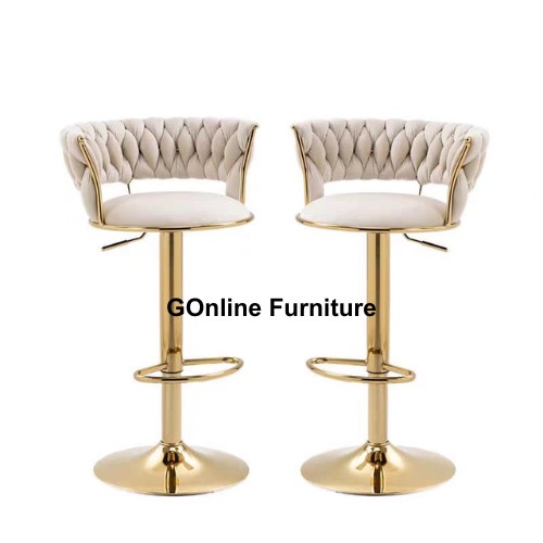 TERBARU! Kursi bar stool kaki gold emas mewah kitchen island cafe bludruDETAIL PRODUK Tinggi Dudukan