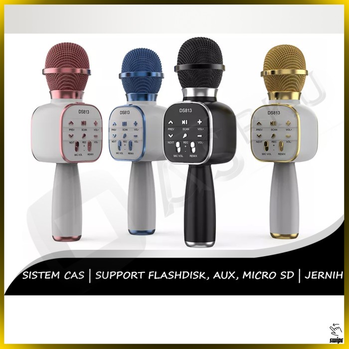 Premium Mic Bluetooth Karaoke Mik Mikrofon Microphone Nyanyi Lagu Mp3