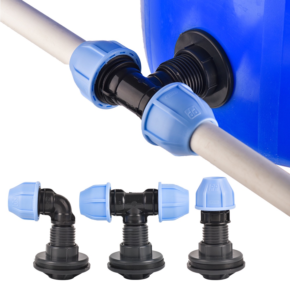 Rainwater Collection System Connector Kit, 20/25/32Mm Pvc Pipe Adapter T-Joint Elbow For Water Tank,