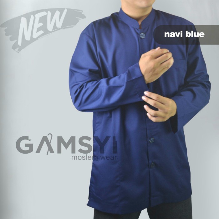 Baju Koko Putih Polos jumbo/KOKO DEWASA LENGAN PANJANG/Koko Gamsyi