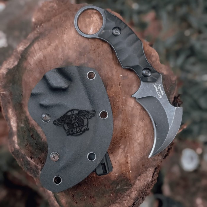 Karambit Bahan Baja Polos Baja Original